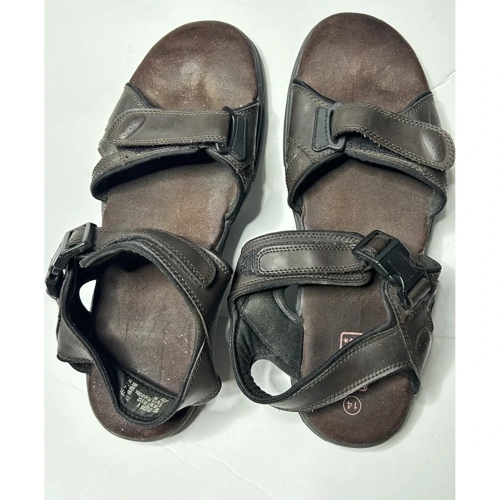 Faded Glory New Orleans Men Size 14 Brown Strap Sport Gladiator Sandals 7322771‎